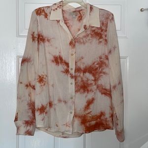 Gianni bini tie dye crinkle linen top